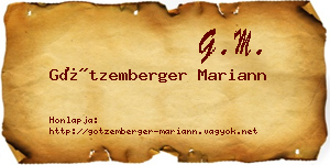 Götzemberger Mariann névjegykártya